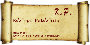 Kárpi Petúnia névjegykártya